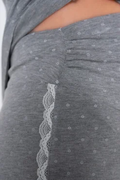 Conjunto de pijama premamá estampado topos