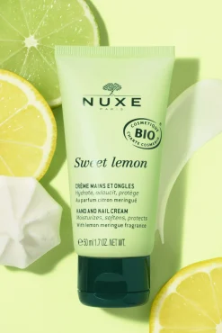 Crema de manos y uñas con fragancia de merengue de limón