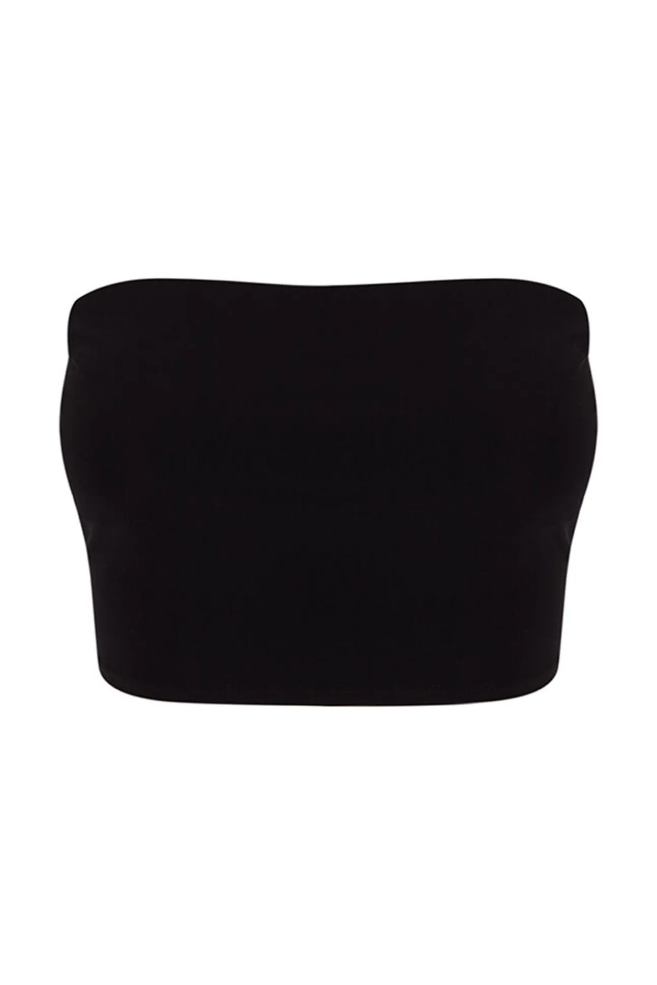 Crop top bikini bandeau negro
