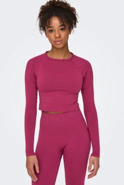 Crop top deportivo manga larga
