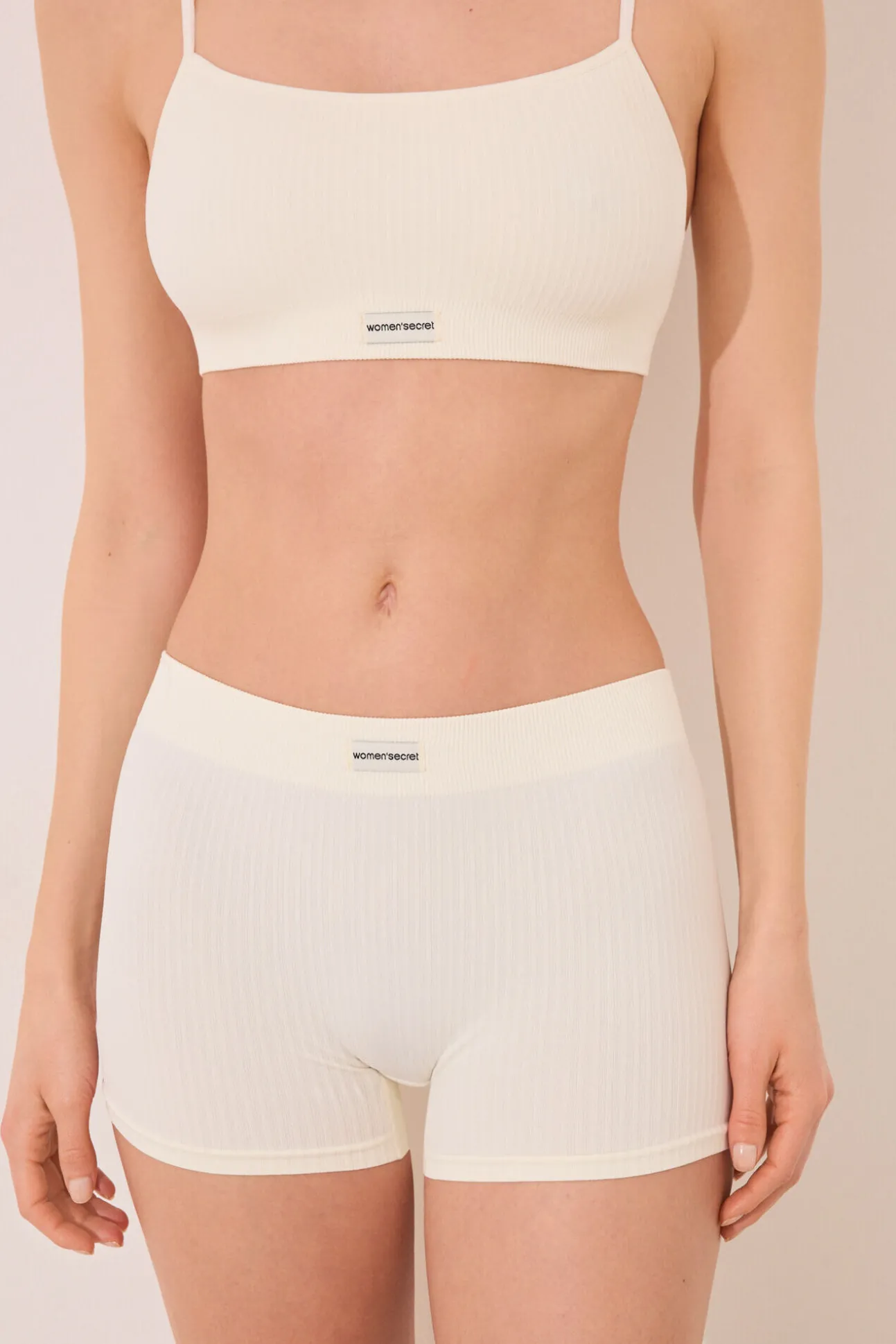 Culotte canalé seamless blanco