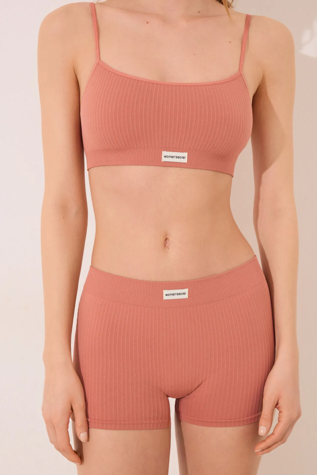 Culotte canalé seamless rosa