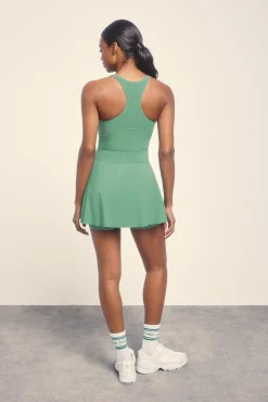 Falda microfibra verde malla interior