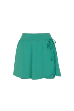 Falda microfibra verde malla interior