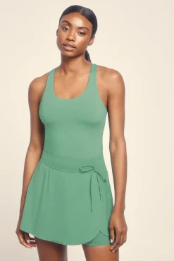 Falda microfibra verde malla interior
