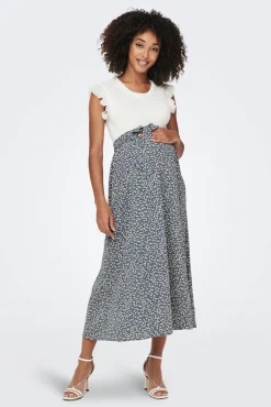 Falda midi estampado floral premamá