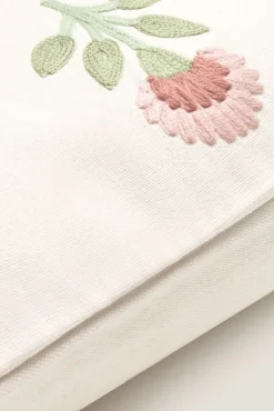 Funda cojín bordado flores