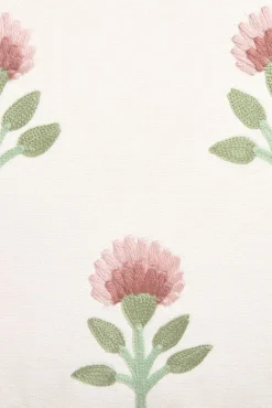 Funda cojín bordado flores