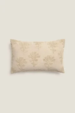 Funda cojín flores bordadas
