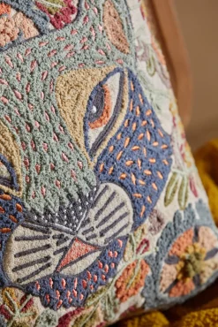 Funda de cojín con motivos felinos bordados Feli