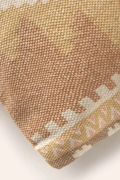 Funda de cojín de algodón dhurrie con print boho Berta