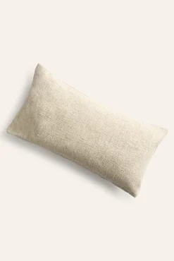 Funda de cojín de lino y algodón beige Arga