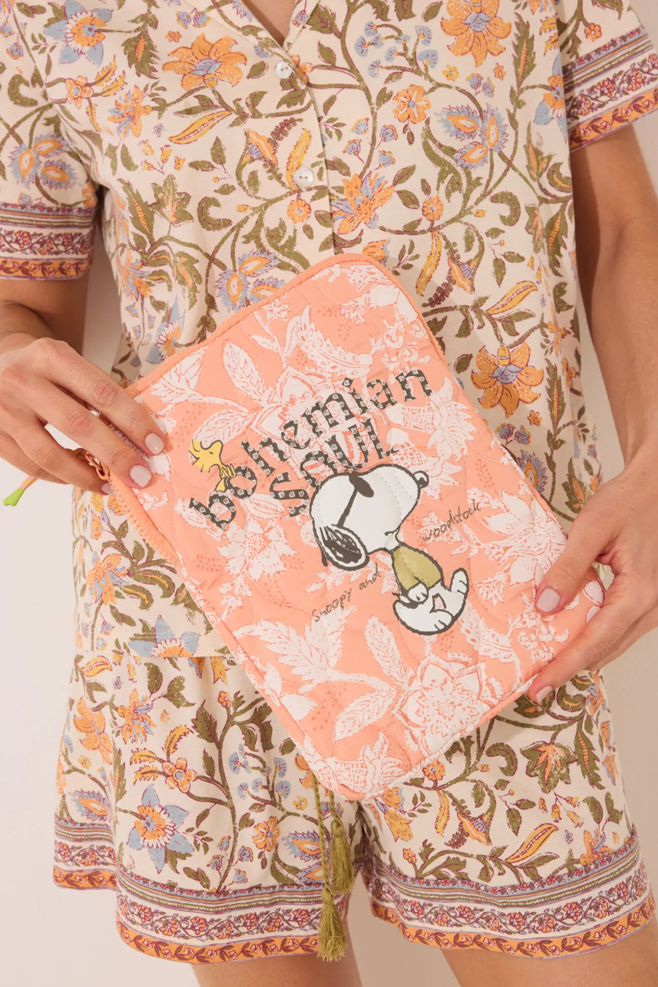 Funda tablet Snoopy nylon acolchado