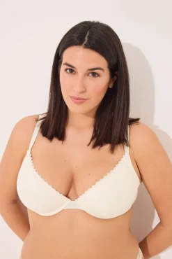 GORGEOUS Sujetador push up encaje y micro marfil