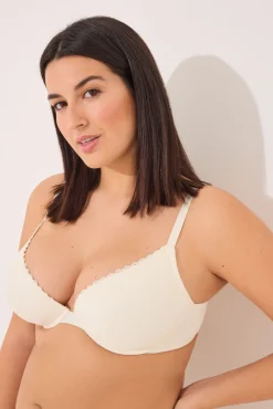 GORGEOUS Sujetador push up encaje y micro marfil