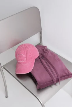 Gorra algodón logo bordado rosa