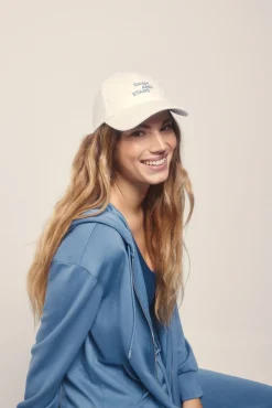 Gorra blanca algodón logo