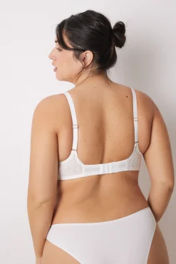 INTUITIVE Sujetador halter relleno encaje blanco