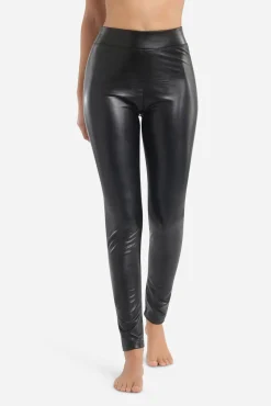 Legging largo efecto cuero de mujer