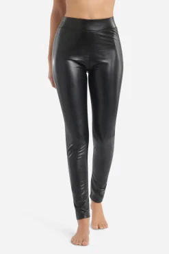 Legging largo efecto cuero de mujer