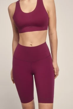 Leggings ciclista COMPRESSIVE granate logo