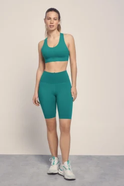 Leggings ciclista COMPRESSIVE verde logo