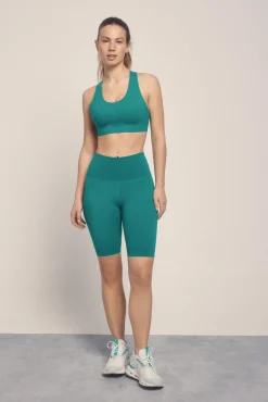 Leggings ciclista COMPRESSIVE verde logo