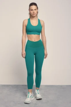 Leggings crop COMPRESSIVE verde logo