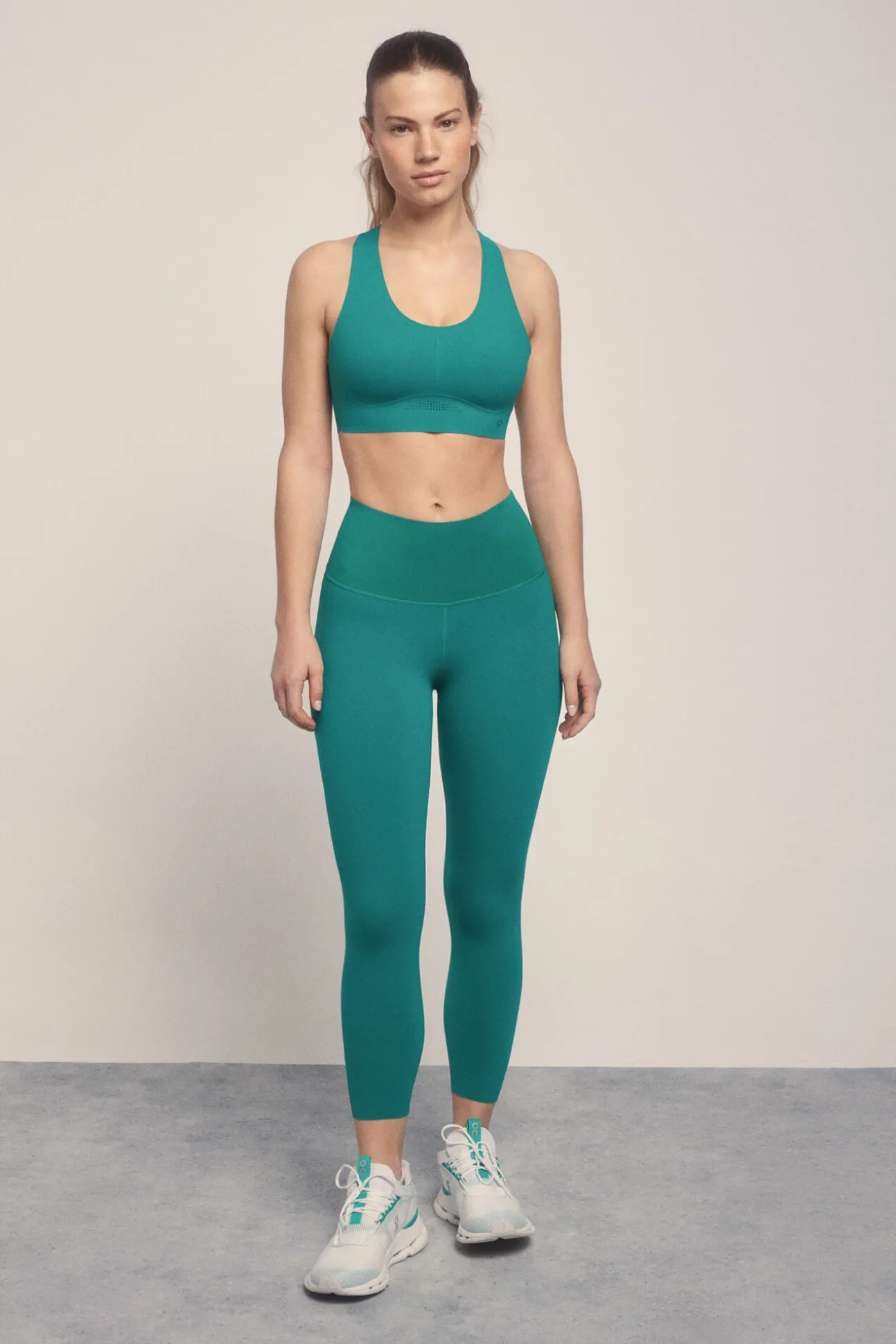 Leggings crop COMPRESSIVE verde logo