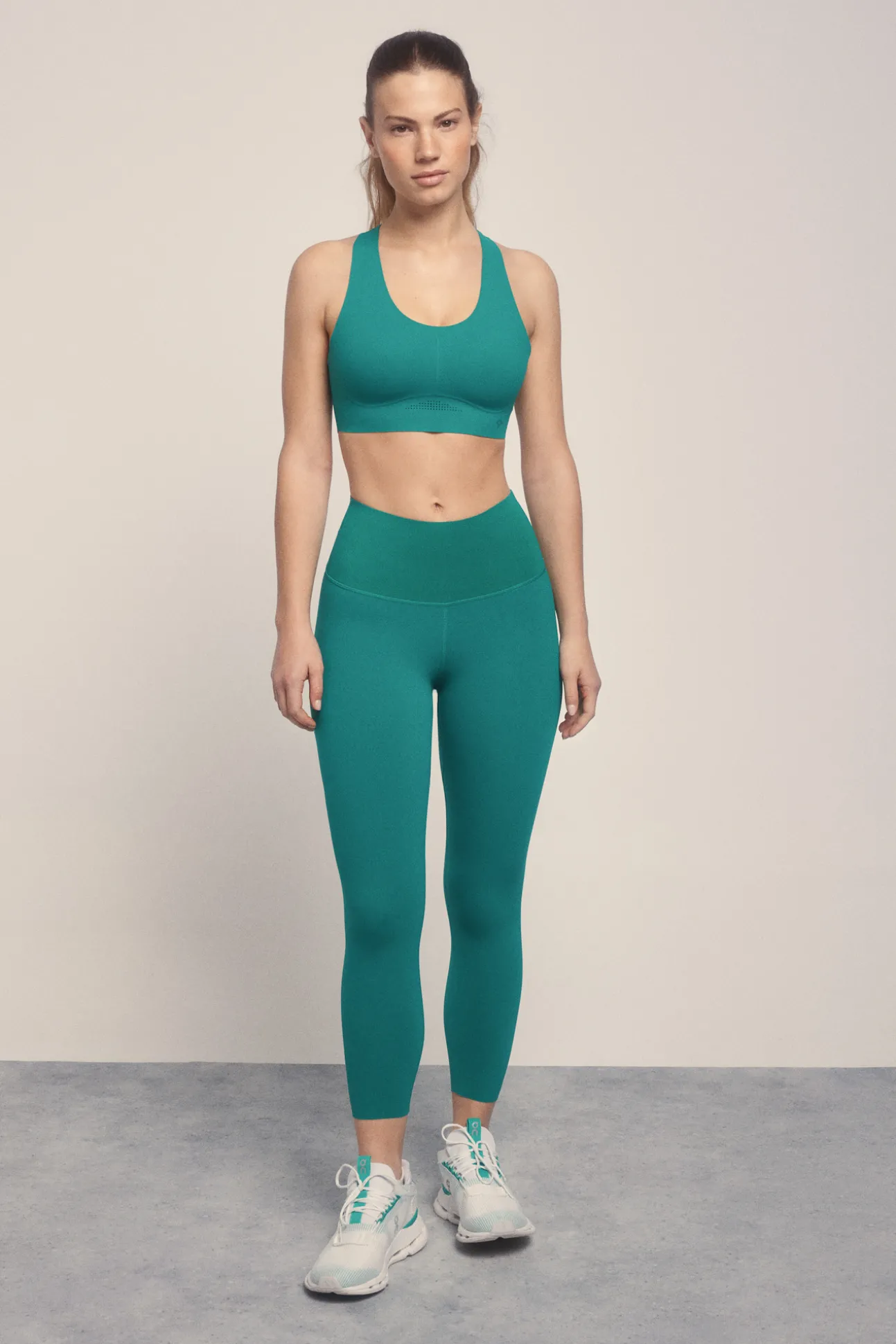 Leggings crop COMPRESSIVE verde logo