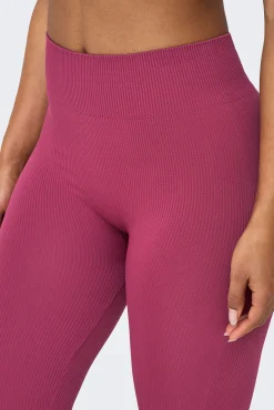 Leggings Seamless de cintura alta canalé