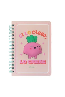 Libreta A5 con squishy Remolacha - Si lo crees, lo creas