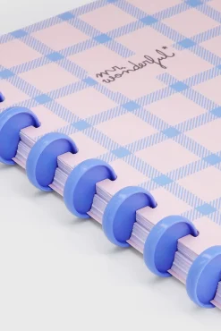Libreta A5 Cuadros azul y rosa
