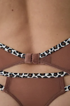 Liguero encaje marrón leopardo