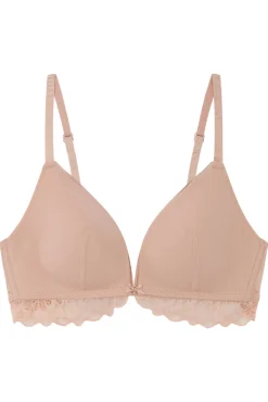 LOVELY Sujetador triangular encaje tul rosa