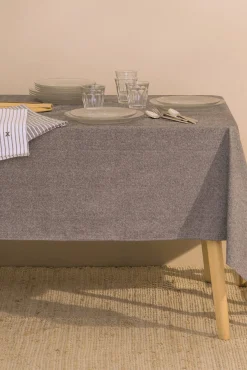 Mantel antimanchas algodón/poliéster chambray 6pax.