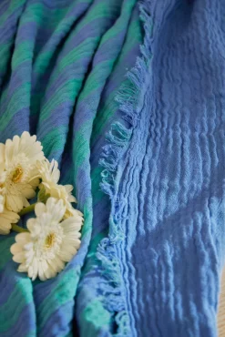 Mantel de algodón vichy azul Nasau