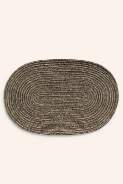 Mantel Individual Arena Oval. 35x50 Negro