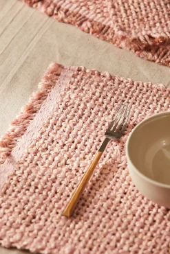 Mantel individual de yute trenzado rosa Arena