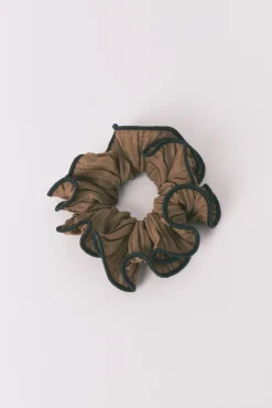 Maxi scrunchie semi transparente marrón