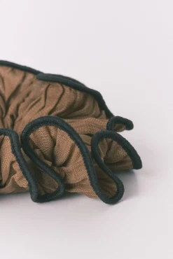 Maxi scrunchie semi transparente marrón
