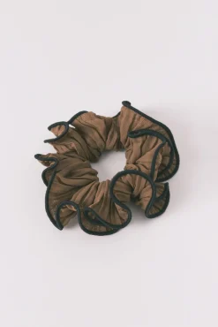 Maxi scrunchie semi transparente marrón