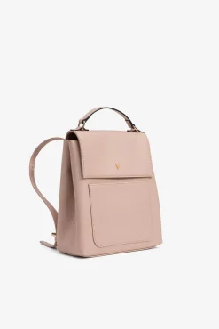 Mochila de piel sintética con solapa