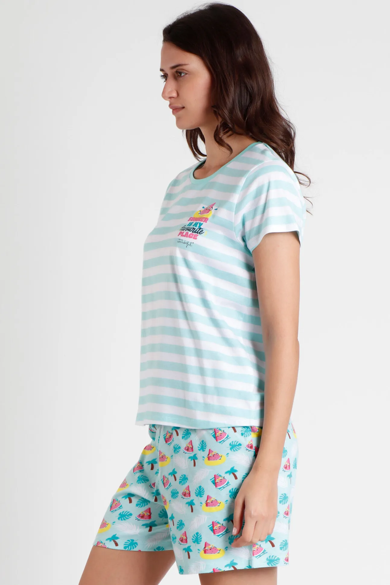 MR WONDERFUL Pijama Manga Corta Sandia para Mujer