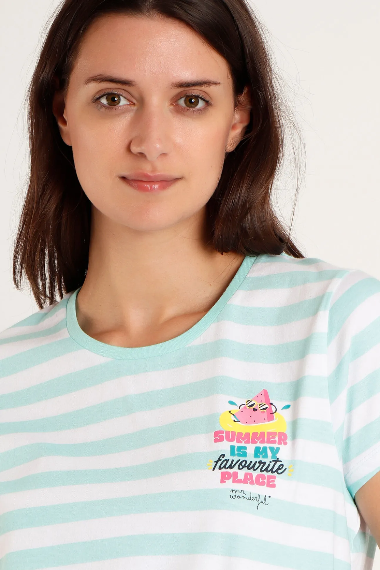 MR WONDERFUL Pijama Manga Corta Sandia para Mujer