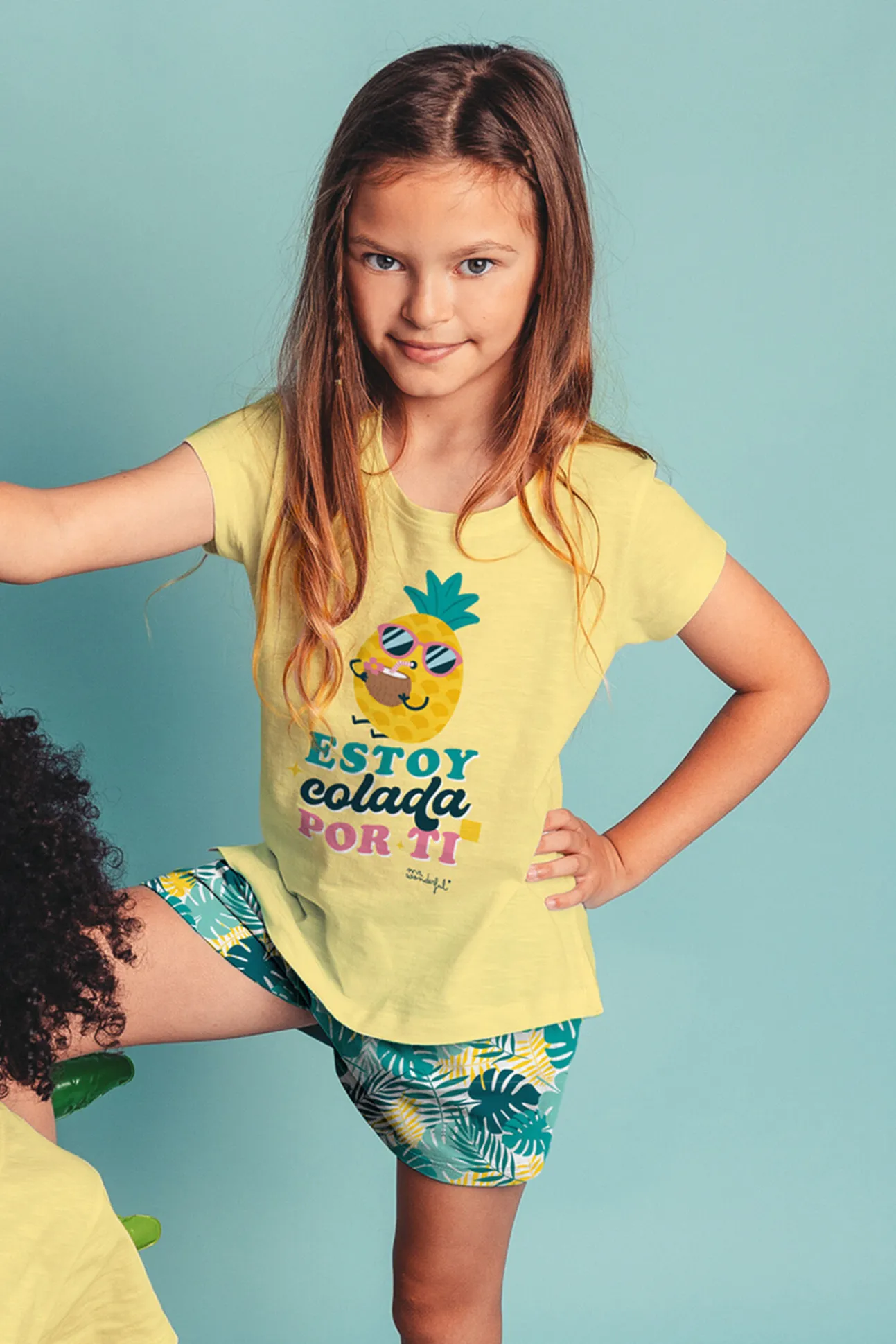 MR WONDERFUL Pijama Manga Corta Piña para Niña