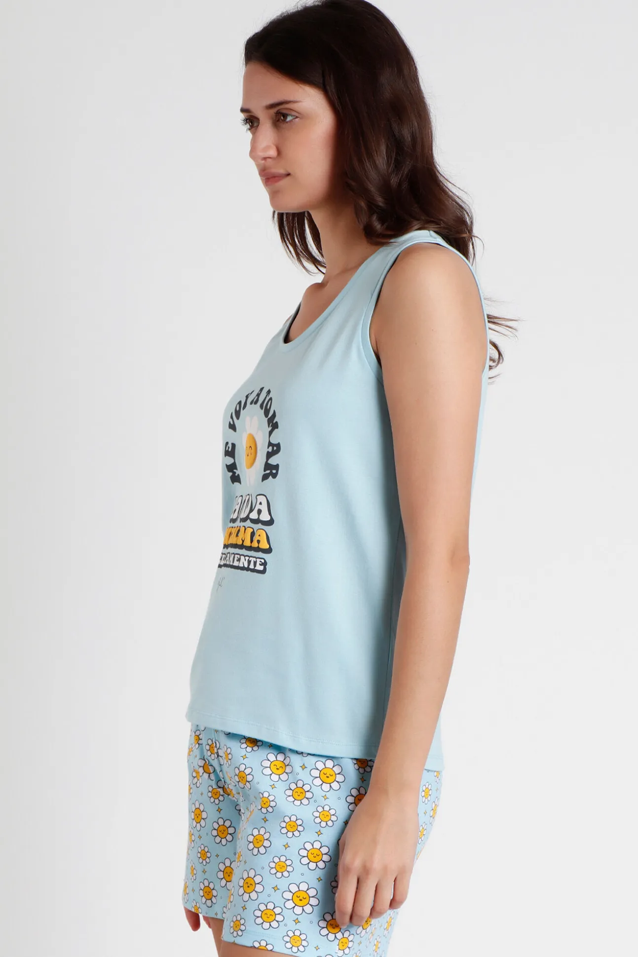 MR WONDERFUL Pijama Sin Mangas Positive para Mujer