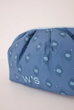 Neceser grande acolchado estampado azul
