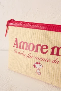 Neceser mediano Snoopy rafia