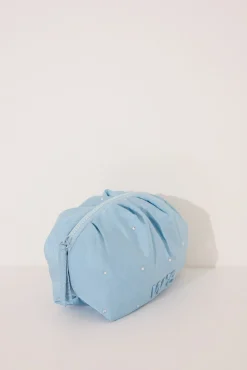Neceser pequeño acolchado azul medio